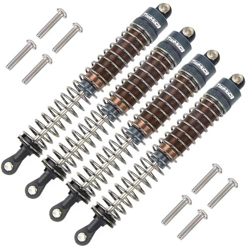 TOOMOD 1/10 110 mm RC ölgefüllte Stoßdämpfer-Set für Tamiya Bullhead Super Clod Buster TRX4 Axial SCX10 D90 Crawler Auto Buggy Auto Upgrades Ersatzteile (grau)