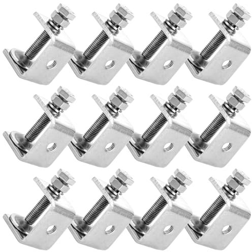 12PCS C Clamps Mini 1 Inch Stainless Steel small C Clamps - Heavy Duty Metal U Clamps for Metalworking, Small Desk Clamp with Wide Jaw Openings for Woodworking Mounting Welding