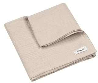 Ander Baby Pucktuch Musselin Decken Matteo - Musselintuch Baby 100% Baumwolle - Babydecke Musselin 60 cm x 60 cm Beige Farben - Sanft und Sicher