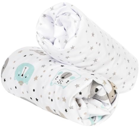 Flyideas Lot de 2 Draps Housses en Flanelle pour Lit Bebe 60x120 cm - Alese 100% Coton Doux et Chaud pour Bébé Parfait pour l'hiver