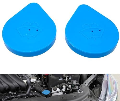 2Pcs Wiper Wash Reservoir Cap Windscreen Washer Bottle Cap Part Number 28913AX600 Compatible with Nissan Micra Note K12 E11 Car Windshield Reservoir Plastic Cover