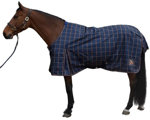 Whitaker Jacob Pferdedecke mit Standard-Hals, leicht, 200 g, Marineblau/Orange, 5´ 9