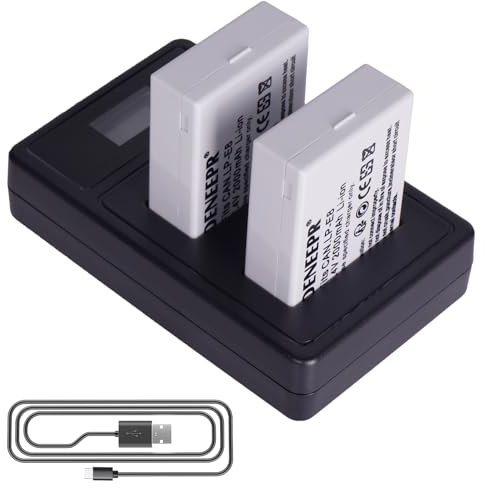 2X LP-E8 pour Batteries Canon EOS Rebel T2i T3i T4i T5i EOS 550D 600D 650D 700D Kiss X4 X5 X6 X7 LC-E8E