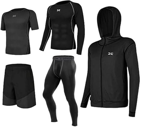 Danfiki Tenue de sport pour homme - Ensemble de course à pied pour homme, gris, L