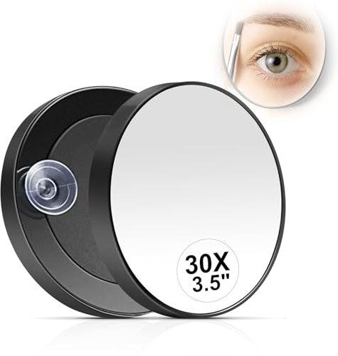 Cozevdnt Pequeño espejo de aumento con ventosa, espejo de maquillaje para bolso, regalos para mujeres (negro)