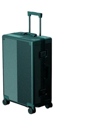 Koffer aus Aluminium, Feder-Boarding-Gepäck, Universalrad, kratzfest, Passwort, 20 Traveling Sac De Luxe, grün, 66 cm
