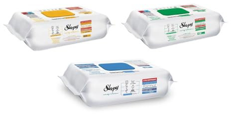 Sleepy Easy Clean Oberflächenreinigungstücher – 1 Gelb, 1 Blau, 1 Grün - 300 Tücher
