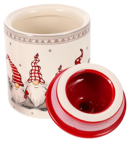 KITANDOVE Keramik Vorratsdose Teebehälter Rund Weihnachten Dekoriert Dose Thema