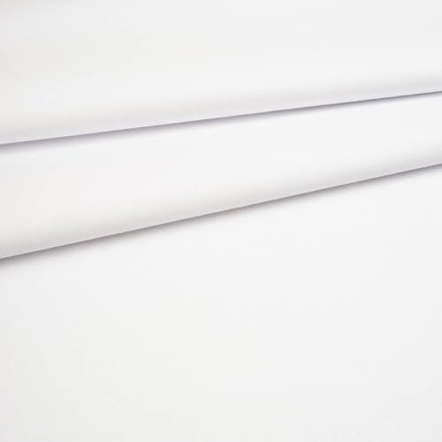 Fabreco - 100% Premium Baumwollstoff Meterware Uni 160 cm | 220 g/lfm – Weich, langlebig & hautfreundlich | Stoffe Zum Nähen & Dekoration | Stoff Meterware - Fabric | weiß