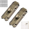 2 Pack 4 Brass Sliding Door Bolt Lock Heavy Duty Secure Internal & External Doors Includes Mounting Screws Gate Security Latch Slide Door Bolts, Bronze