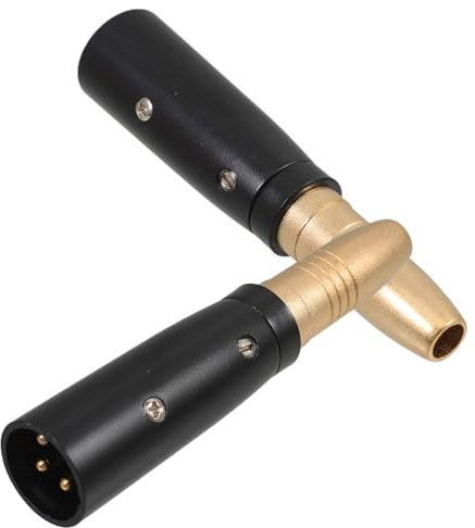 KONTONTY Klinkenbuchse XLR Vergoldetes Kupfer Korrosionsbeständig 2 Stück 6,35-mm 3-polige Buchse Audio Adapter für Mikrofon und Verstärker