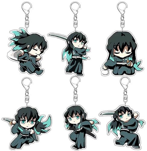 6 Porte Clés TokitouMuichirou Anime Figurine Muichirou Cosplay Accessoires Ghost Killing Mignon Acrylique Keychain Merch