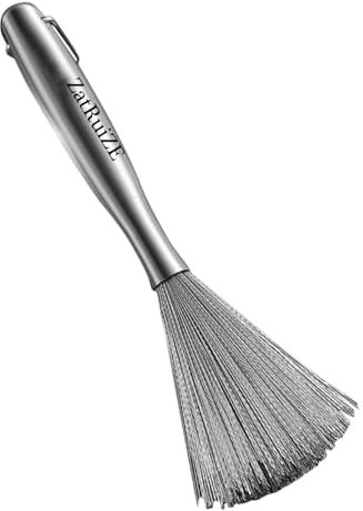2 Pack Stainless Steel Scourer Brush,Heavy Duty Metal Scrubber,Pot Cleaning Brush for Wok, Iron Frying Pan,Sink,Pans,Dishwasher Safe Kitchen Brush for Cookware, Grill, Oven Utensils