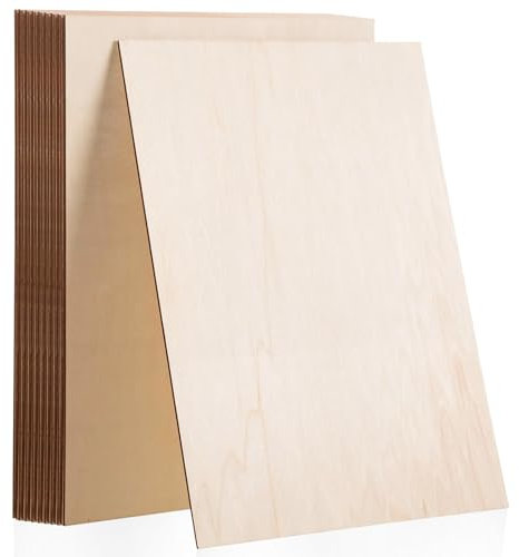 Wonninek 10 Pccs Plywood Sheets 1/8-3mm A3 Unfinished Balsa Wood Sheet Craft Wood for Laser Cutting Engraving Models Drawing Painting DIY Wood Burning