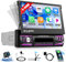 4 + 64G Autoradio 1 DIN Android 13 Ecran Tactile rétractable 7 Pouces HD avec Carplay & Android Auto GPS Mirror Link Bluetooth FM/32EQ/DSP GPS WiFi AUX/USB SWC + caméra de recul & Mic