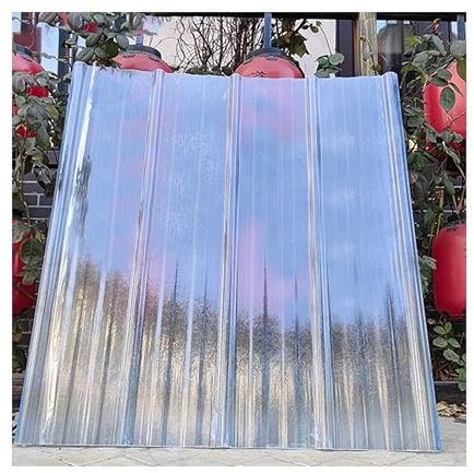 6 PCS Splicable Clear Polycarbonate Roofing Sheet Corrugated Plastic Greenhouse Shed Canopy Transparent Insulation Panels Easy Cut Covering Panel Replacement Shed Panel for Outdoor(CLEAR 1mm,1m/3.3ft)