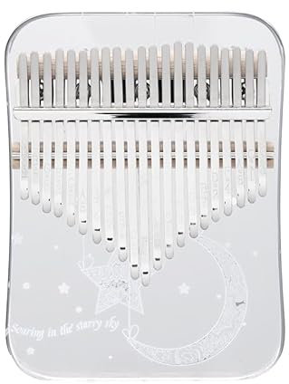 Kalimba 21 Schlüssel, Crystal Fingerklaviere，Professionelle Daumenklavier Carlimba, Mbira Instrumente für Erwachsene und Kinder (Beige)