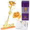MaNeaz Rose Éternelle Rose Plaqué Or 24K Fleur De Rose Avec Support Comprend Une Carte De Vœux Pour Maman/Femme/Amie/Elle Saint Valentin Fête Des Mères Anniversaire Mariage