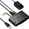 RENGOGA Adaptateur Sata USB 3.0, SATA IDE Adaptateur Adaptateur USB Sata pour SSD/HDD 2,5/3.5“, Adaptateur Universel avec USB Alimentation 12V 2A Câble pour Windows 10/8/7/XP/Vista Mac OS Linux