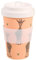 ECO CHIC Recycled Travel Coffee Cup 400ml Microwave Dishwasher Safe Plastic Travel Mug (Giraffes Beige)