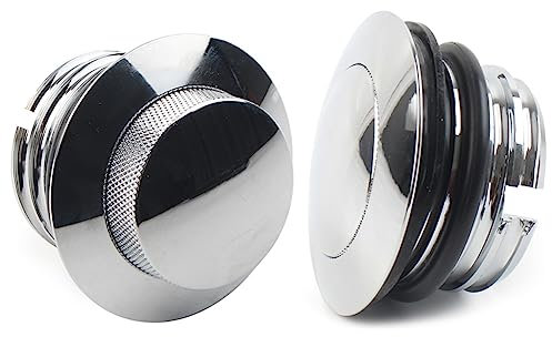 GZYF Motorrad Tankdeckel mit Entlüftung Für 1982-2017, 1 Paar, Chrom