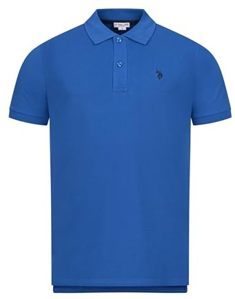 U.S. Polo Assn. Herren Poloshirt (S-3XL) Basic Kurzarm Pique Polohemd P001 - Blau-Navy Größe L - Gr. L