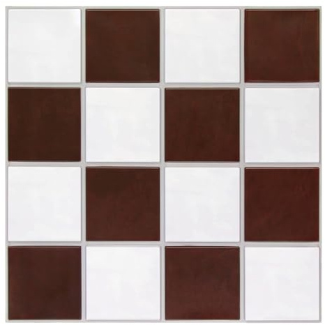 COMSTICKC Carrelage Adhesif pour Cuisine,PVC Carre Mat,10 Pieces,Stickers 3D,Carrelage Mural Autocollant, de Cuisine,Credence de Autocollante,Salle de Bain,30 × 30 cm (rouge blanc)