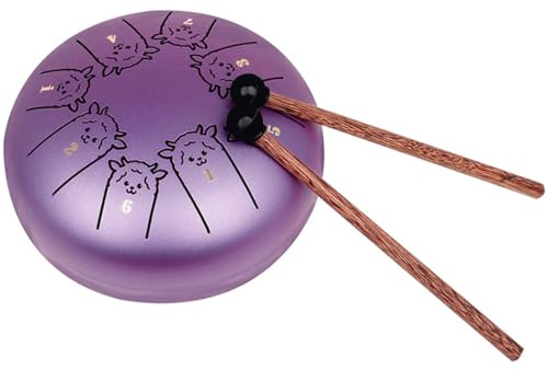 Homoyoyo 5 Inch Stainless Steel Tongue Drum Pan Drum Set for Adults, Alloy Metal Musical Instrument with Mallet, Relaxation Percussion Suitable for Meditation and Music Education
