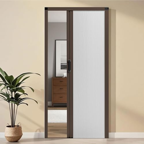 yurstcggh Falttüren Nach Maß,Falttüren Innentürenm,Faltschiebetür,Türrahmen aus Aluminiumlegierung,Ziehharmonikatür,Ohne Bohren Hoch Unsichtbare für Schlafzimmer/Kinderzimmer/Dus Anpassbar Weiß