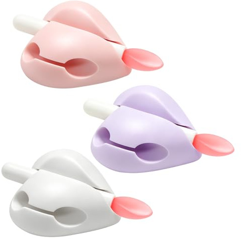 3Pz Portapennello Labbra Silicone Applicatore Maschera con Supporti & Spatole, Organizzatore Protettivo Riutilizzabile per Balsamo Labbra Laneige, Custodia Copertura Spatola Trucco