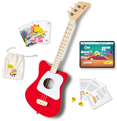 Loog, Mini-Akustikgitarre mit 3 Saiten rot