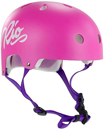 Rio Roller Script Casque Mixte Adulte, Rose, 49/52 cm