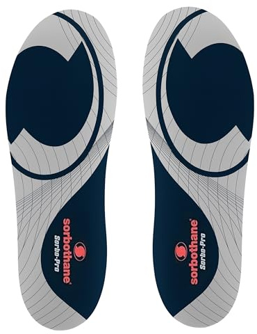Sorbothane Sorbo Pro Insoles - Arch Support, Plantar Fasciitis, 7 UK | Shock-Absorbing, Antibacterial and Pronation-Correcting - Trim-to-Fit for Sports Shoes, Trainers and Everyday Wear