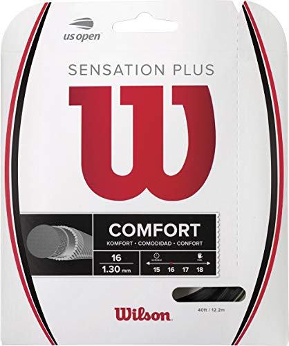 Wilson Sensation Plus, Corde da Tennis Unisex-Adult, Nero, 16