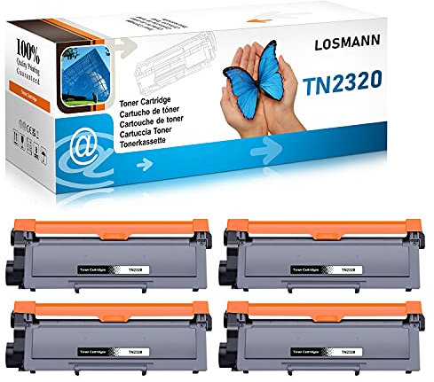 LOSMANN 4x Toner Kompatibel für Brother TN-2320 TN2320 für Brother DCP-L2560DN L2560DW L2700DW MFC-L2701 L2700DN L2700DW L2701DW L2703DW L2720DW L2740CW L2740DW HL-L2300D L2320D L2321D L2340DW