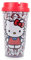 Silver Buffalo Sanrio Hello Kitty Allover Faces Plastic Travel Mug with Lid | Holds 16 Ounces