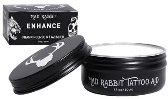 Mad Rabbit Baume et crème de soin pour tatouage 48 ml éclaircissant et crème hydratante pour améliorer la couleur, bio et naturel, encens et lavande