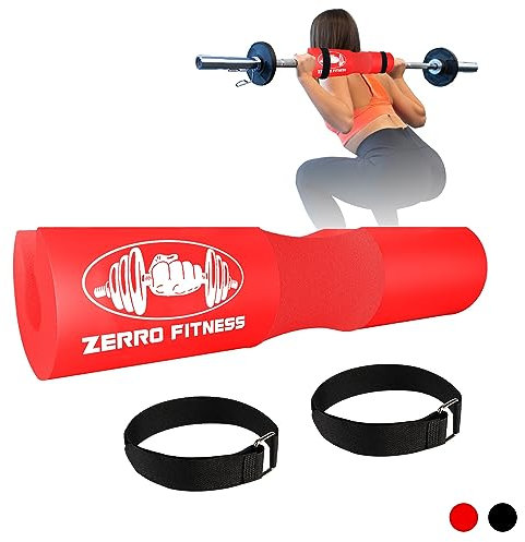 CCLIFE Barbell Pad Squat Hip Thrust Hantelstange Polster mit Klettverschluss Nackenshutz Nackenpolster Kniebeugen für Standard Langhantelstangen, Farbe:Rot