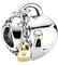PANDORA Bicolor Herz und Schloss Charm Bicolor (Sterling-Silber und 14 Karat Gold) 10,8 x 10,1 x 11,6 mm (T/H/B)