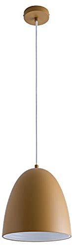 Paco Home Pendelleuchte Küchenlampe Hängelampe Esszimmer Esstischlampe Innen Gold Oder Weiß 1,5m Textilkabel Kürzbar E27, Leuchtmittel: ohne Leuchtmittel, Farbe: Gelb-Matt-Weiß