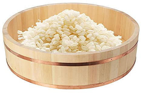 Vaschetta Per Mescolare Il Riso in Legno Hangiri Sushi Oke Per Il Ristorante Di Sushi Ciotola Da Portata Per Riso Sushi Pan Con Fascia in Rame, Pentole Per La Preparazione Del Cibo,60cm/23.6in