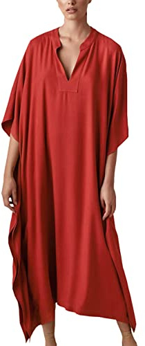 YouKD Caftano lungo da donna, stile bohémien, cardigan da spiaggia, copricostume da bagno, vestaglia taglie forti