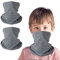 HEGCOIIE 2 Stück Kinder Loop Schal Fleece Schlauchschal Kinder Halswärmer Halstuch Winddicht Ski Maske Warmer für Jungen Mädchen Outdoor Skifahren Radfahren (Grau+Grau)