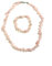 Generico ALCHIMIA - Set collana e bracciale elastico chip Quarzo Rosa
