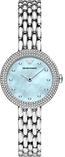 Emporio Armani Watch for Women, 30mm Quarz-Zweizeigerwerk und mit Edelstahlarmband
