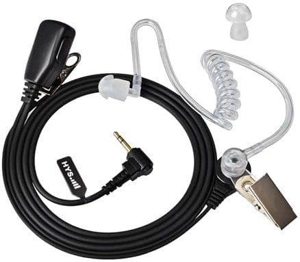 HYS Écouteur 1 Broche 2,5 mm avec Micro, Casque de sécurité Compatible avec Motorola TLKR-T60 T61 T62 T80 T81 T82 T-92 H2O T80 Extreme T82 Extreme (1 Paquet)