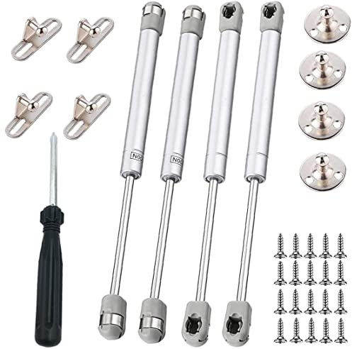 YIYICO Gasdruckfeder Gasdruckdämpfer Möbel Gasfeder 100N(10kg Druckkraft) Klappenbeschlag Gasdruckfeder für Küchenschrank Bücherschränke Türscharniere 4 Stück