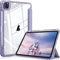 FINTIE Étui Hybride Compatible avec iPad Pro 11 (2022/2021/2020/2018, 4e/3e/2e/1ère génération) – Coque Transparente Ultra Fine Antichoc avec Porte-Crayon, Veille/réveil Automatique, Violet