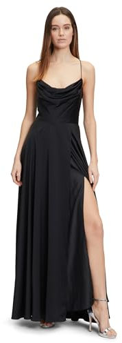 Vera Mont Damen Abendkleid mit Wasserfallausschnitt Schwarz,42