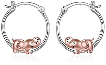 YAFEINI Elefant Ohrringe Sterling Silber Elefant Creolen Ohrringe Elefant Schmuck Geschenke für Damen Tochter